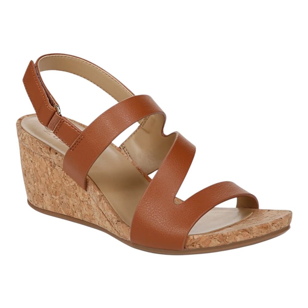 Naturalizer Tan Cork Wedge Sandals